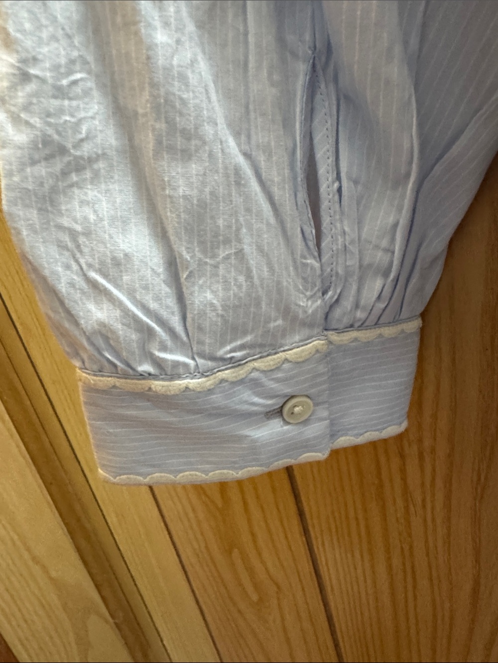 Time and Tru Light Blue Striped Button-Down Shirt - Picture 5 of 6